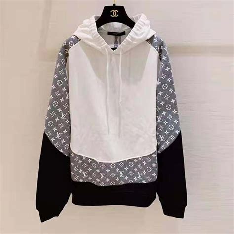 grey louis vuitton hoodie|Printed Cotton Hoodie .